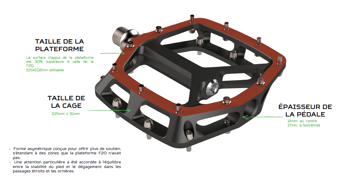 Pedali piatti arancioni HOPE F22