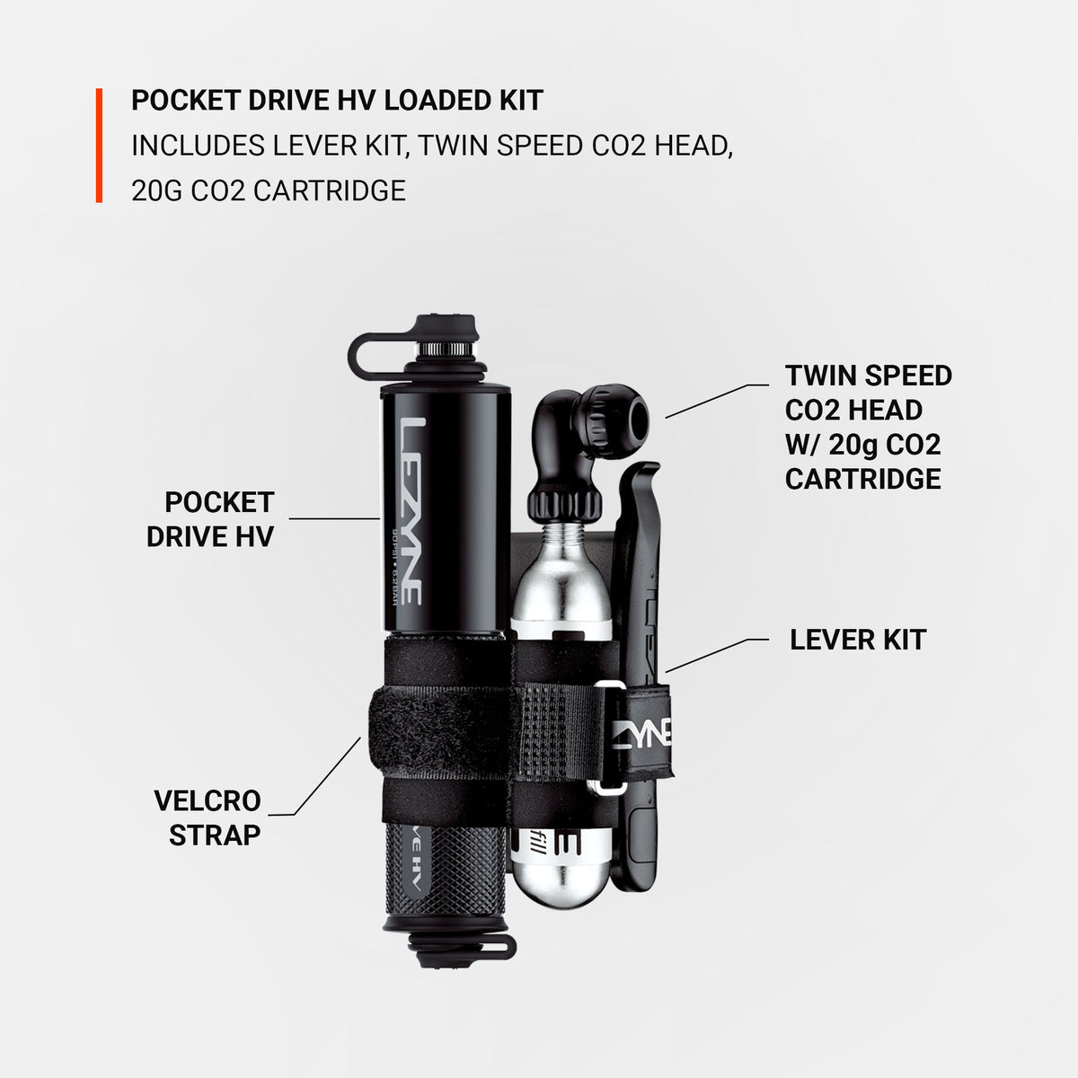 Pompa a mano LEZYNE POCKET DRIVE HV LOADED nera