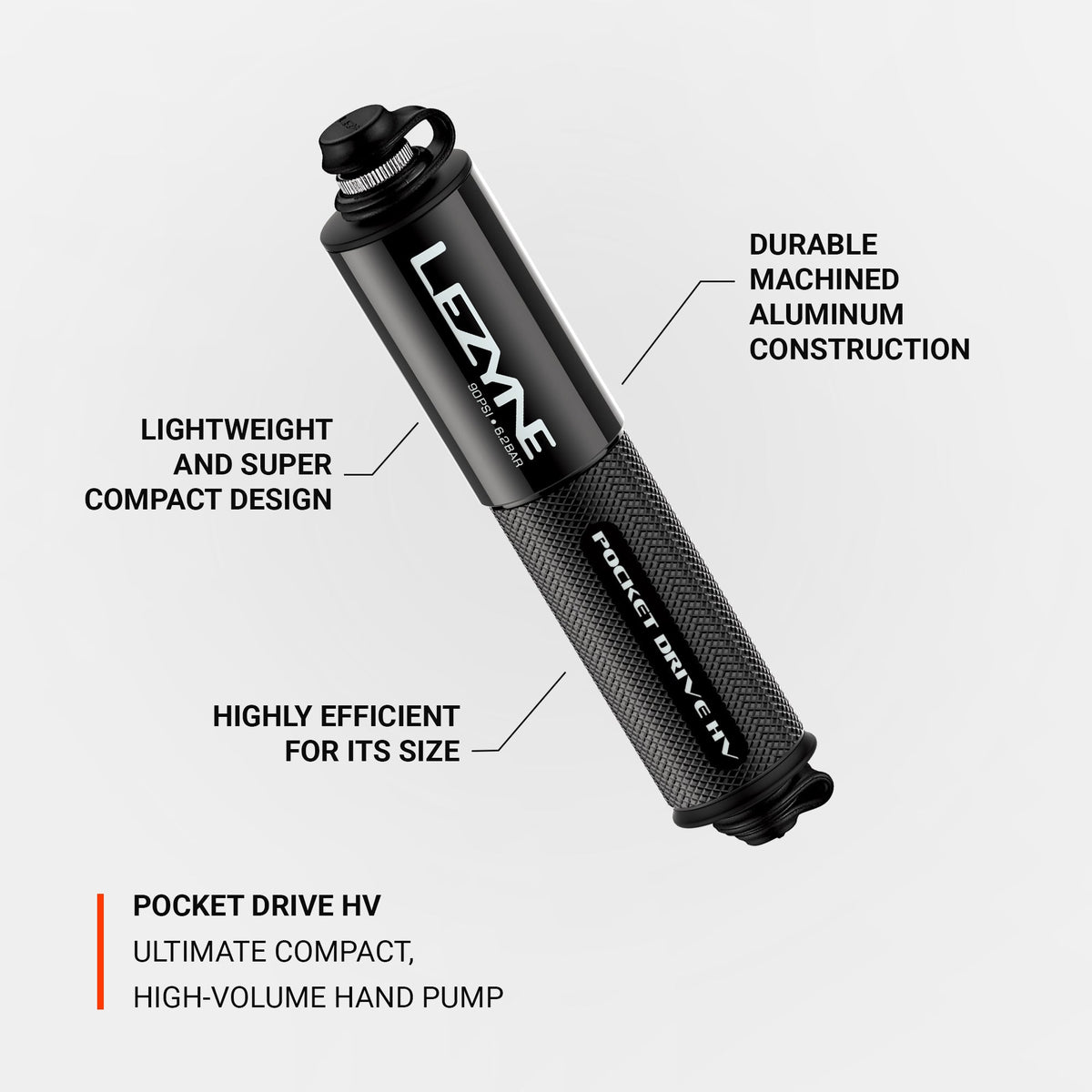 Pompa a mano LEZYNE POCKET DRIVE HV LOADED nera