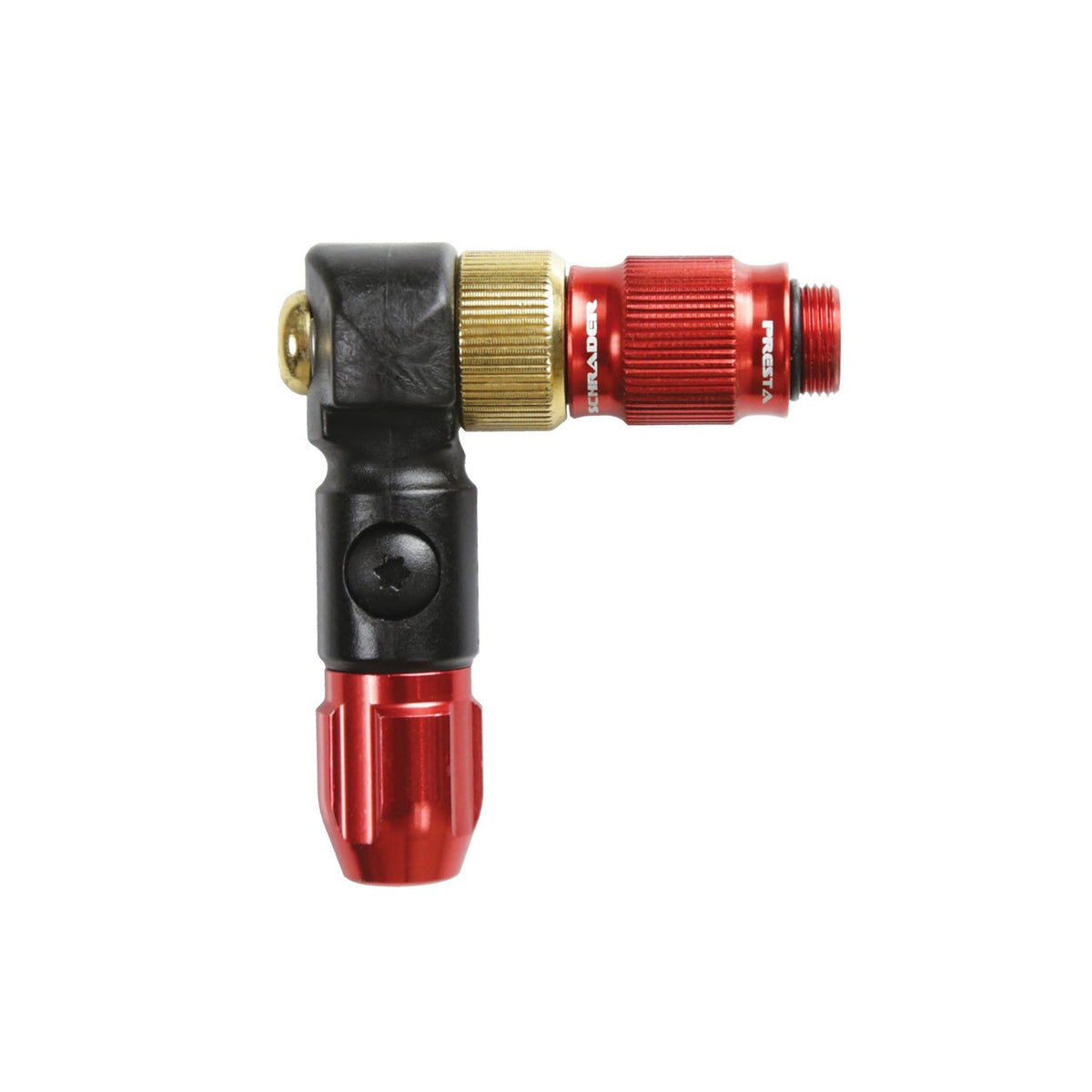 Testina di gonfiaggio LEZYNE ABS-1 Pro HP Chuck con tubo intrecciato rosso