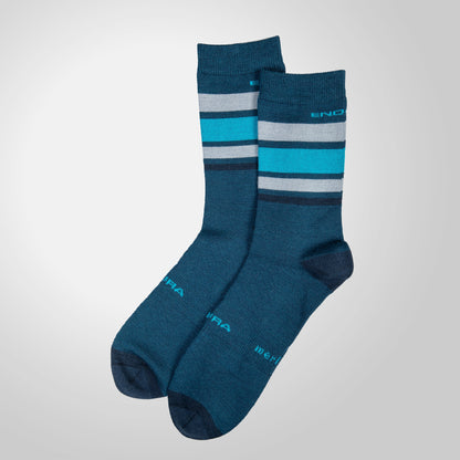 Calzini ENDURA BAABAA MERINO STRIPE Blu