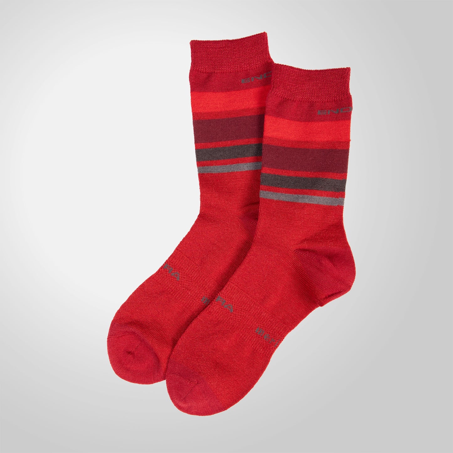 Calze ENDURA BAABAA MERINO STRIPE Rosso