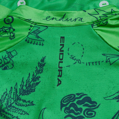 Maillot ENDURA PRO SL PRINT Manches Courtes Verde