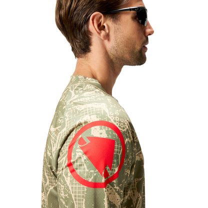 Maillot ENDURA LTD PRINTED Maniche Lunghe Camo Kaki