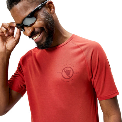 Maglia ENDURA LOOP Maniche Corte Rosso