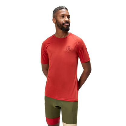 Maglia ENDURA LOOP Maniche Corte Rosso