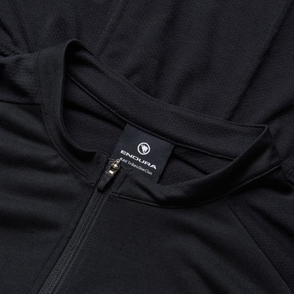 Maglia ENDURA LOOP ZIPPED Maniche Corte Nero