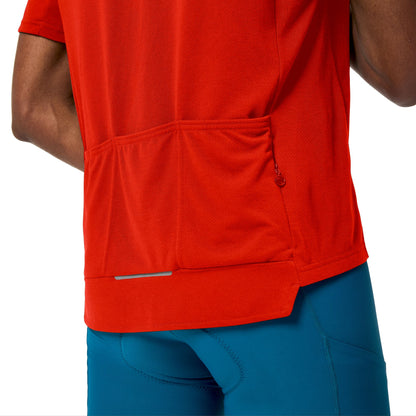 Maglia ENDURA LOOP ZIPPED Maniche Corte Rosso