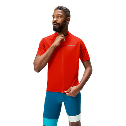 Maglia ENDURA LOOP ZIPPED Maniche Corte Rosso