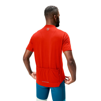 Maglia ENDURA LOOP ZIPPED Maniche Corte Rosso