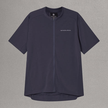 Maillot ENDURA LOOP ZIPPED Maniche Corte Carbon Grigio