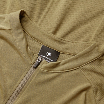 Maglia ENDURA LOOP ZIPPED Maniche Corte Kaki