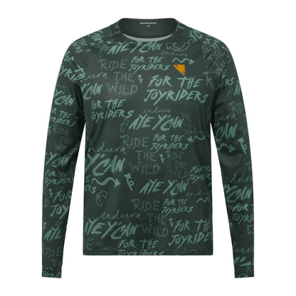 Maglia ENDURA SINGLETRACK PRINT Maniche Lunghe Carbon Verde