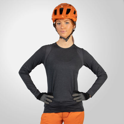 Maglia ENDURA SINGLETRACK Donna Maniche Lunghe Grigio