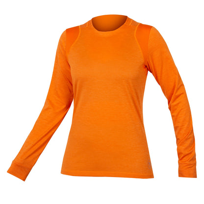 Maglia ENDURA SINGLETRACK Donna Maniche Lunghe Arancione