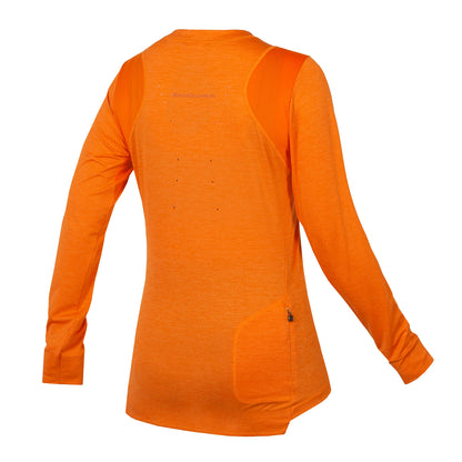 Maglia ENDURA SINGLETRACK Donna Maniche Lunghe Arancione