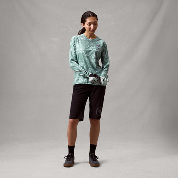 Maglia a maniche lunghe ENDURA SINGLETRACK PRINT Donna Verde salvia