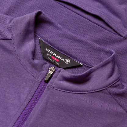 Maglia ENDURA LOOP ZIPPED Maniche Corte Donna Viola