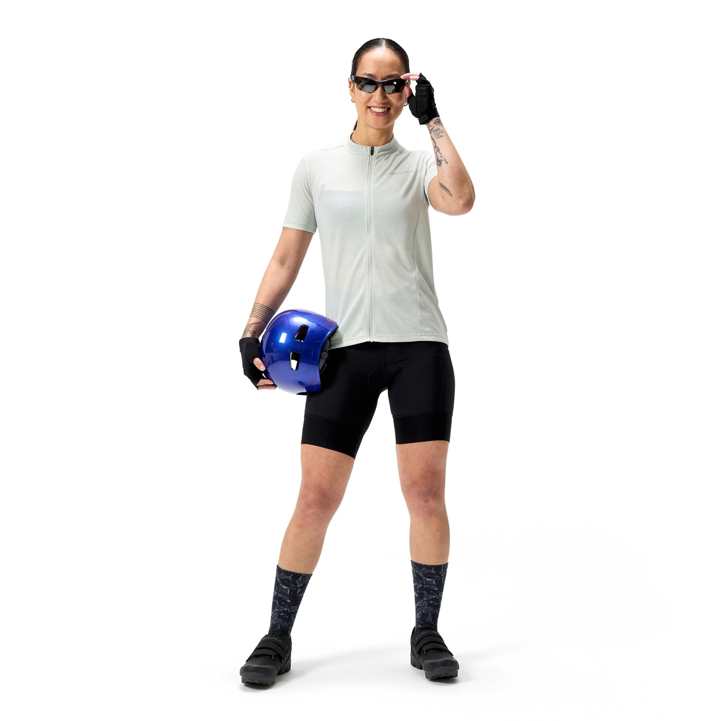 Maglia donna ENDURA LOOP ZIPPED a manica corta Grigio