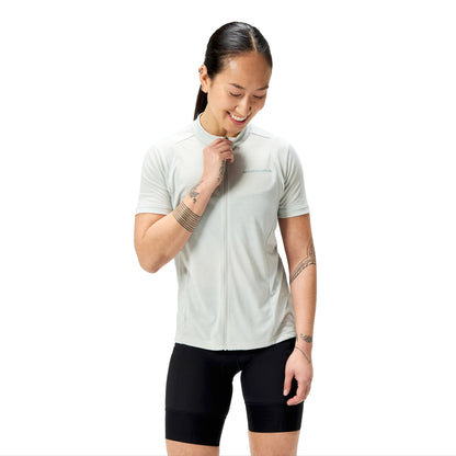 Maglia ENDURA LOOP ZIPPED Manica Corta Donna Grigio