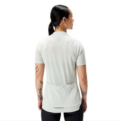Maglia ENDURA LOOP ZIPPED Manica Corta Donna Grigio