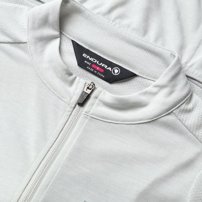 Maglia ENDURA LOOP ZIPPED Manica Corta Donna Grigio