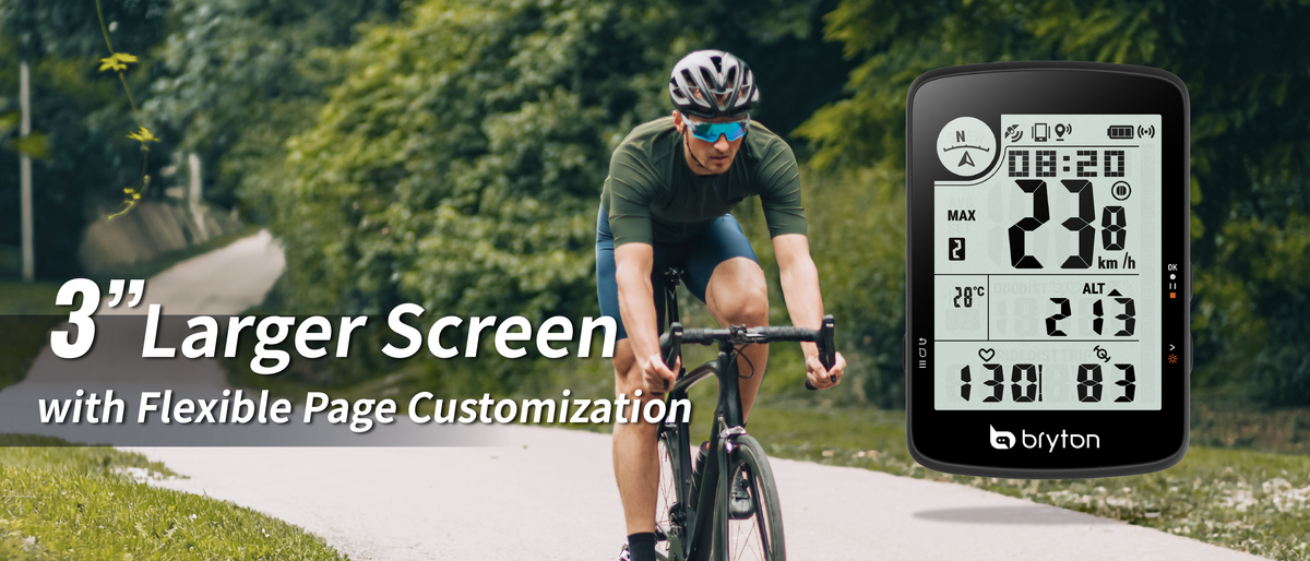 Ciclocomputer GPS BRYTON RIDER 17E — display da 3 pollici e utilizzo su strada