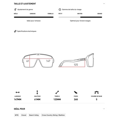 Occhiali RUDY PROJECT SPINSHIELD Bianco Lenti IMPACTX™ Fotocromatico Laser Purple
