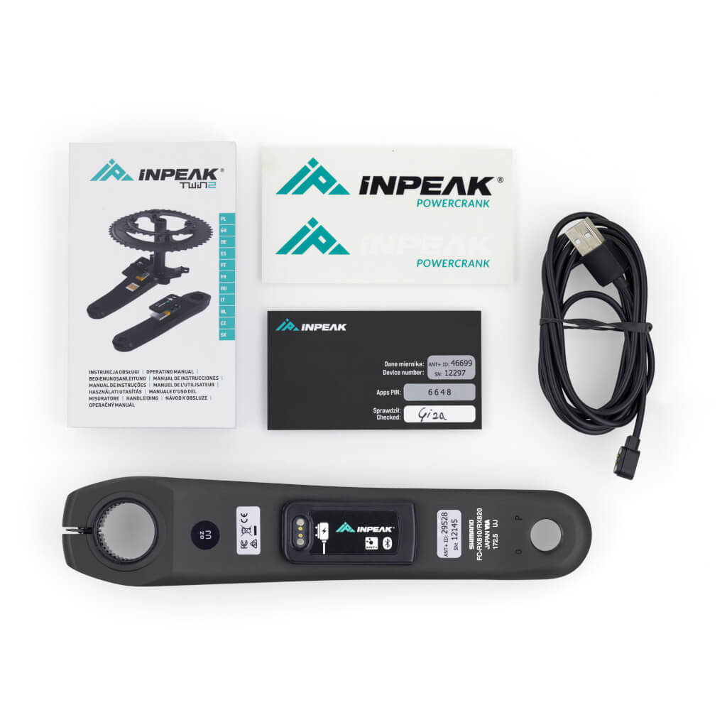 Pedivella sinistra con misuratore di potenza INPEAK POWERCRANK-E Shimano GRX RX810/820