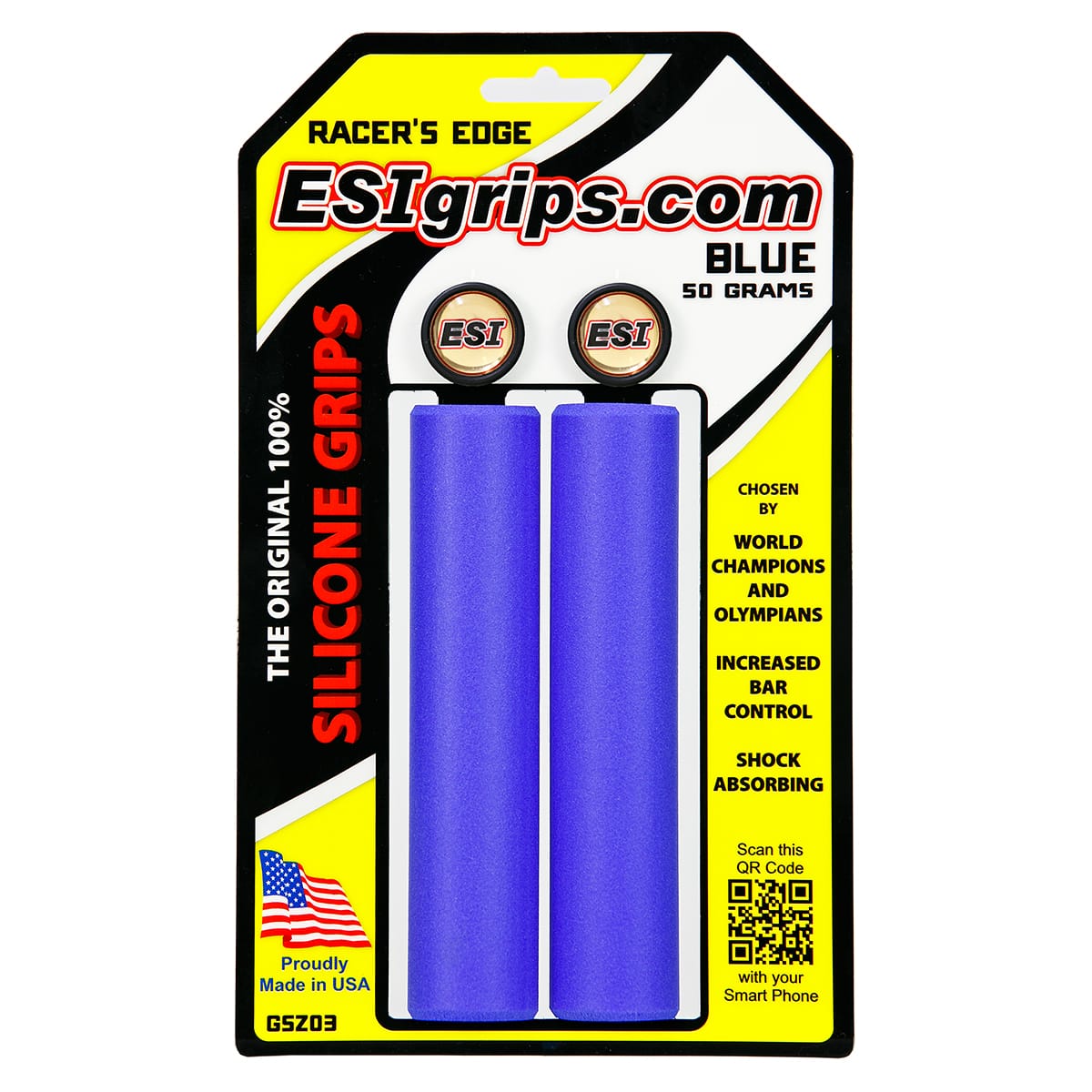 Manopole ESI RACER'S EDGE 130 mm Blu