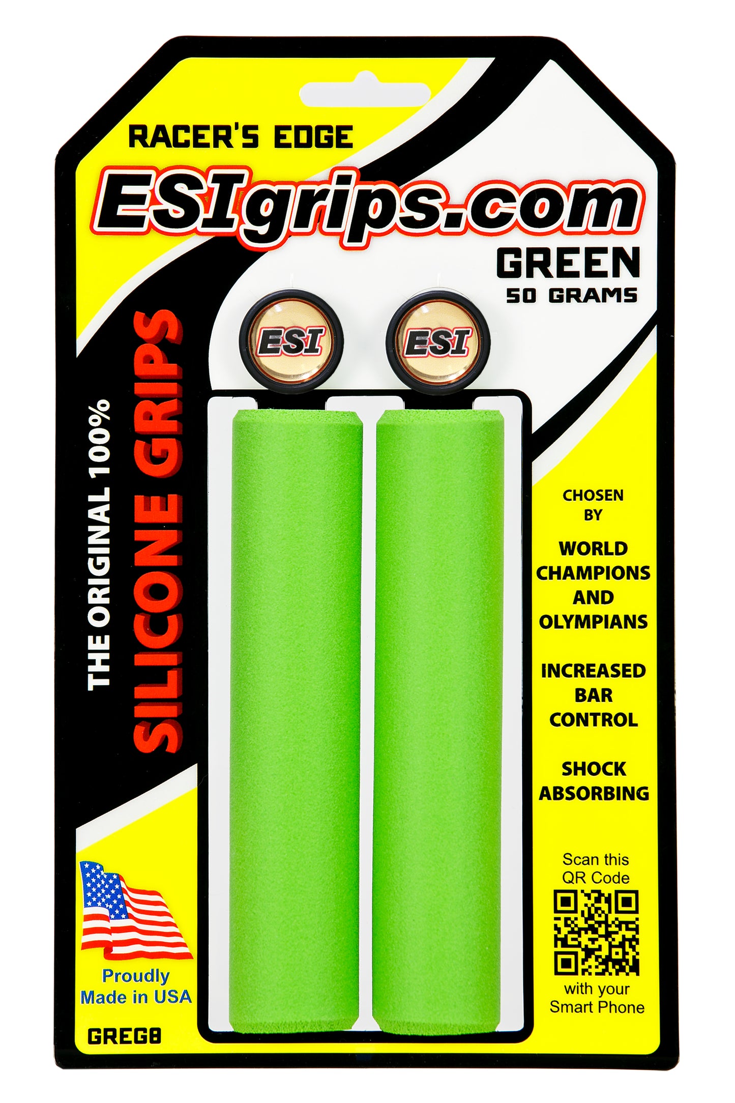 Manopole ESI RACER'S EDGE 130 mm Verde