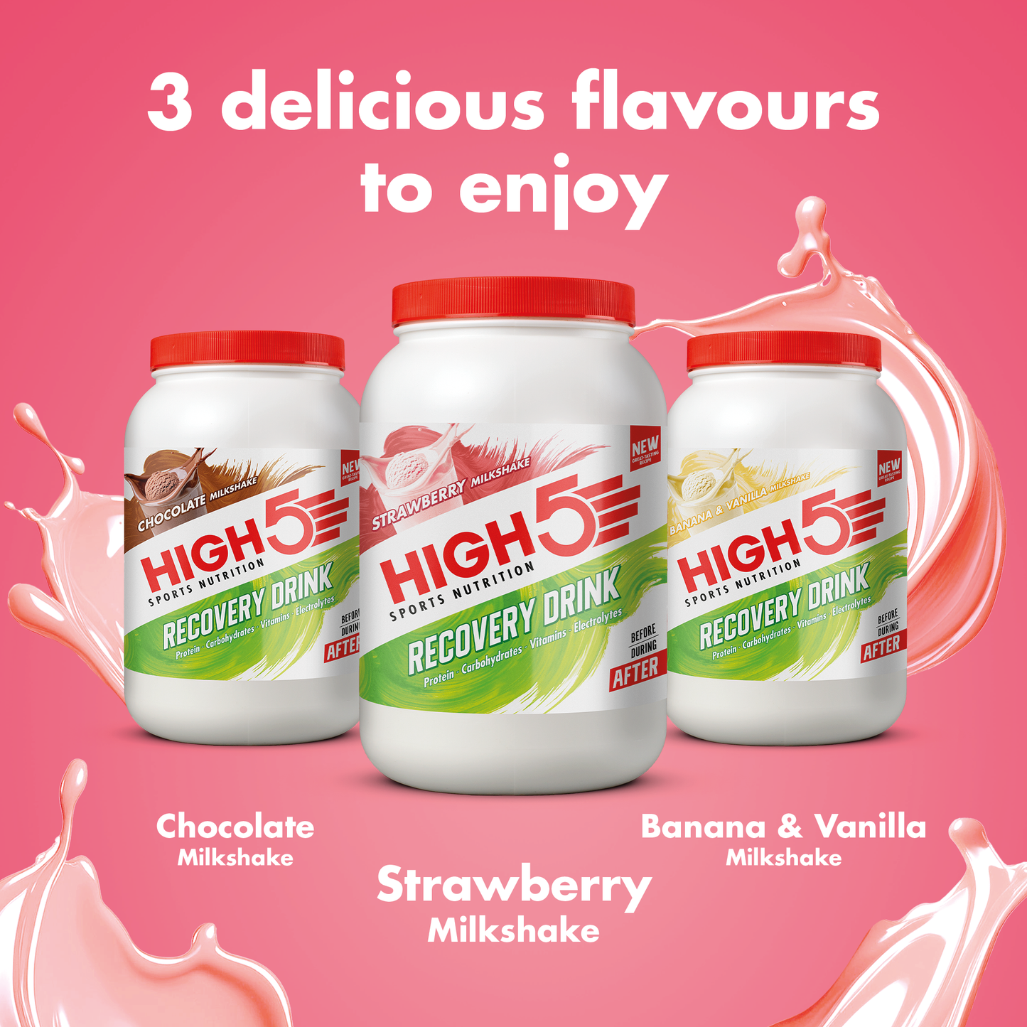 High5 RECOVERY DRINK (450 g) Frullato alla fragola
