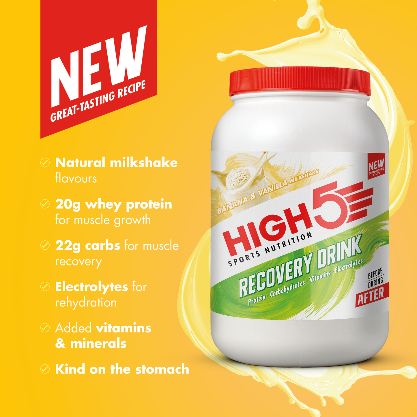 High5 RECOVERY DRINK (450 g) Frullato di banana e vaniglia