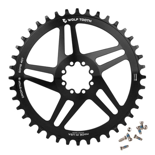 Ingranaggio WOLF TOOTH DROP-STOP ST GRAVEL DM 8 viti Sram Black Mono