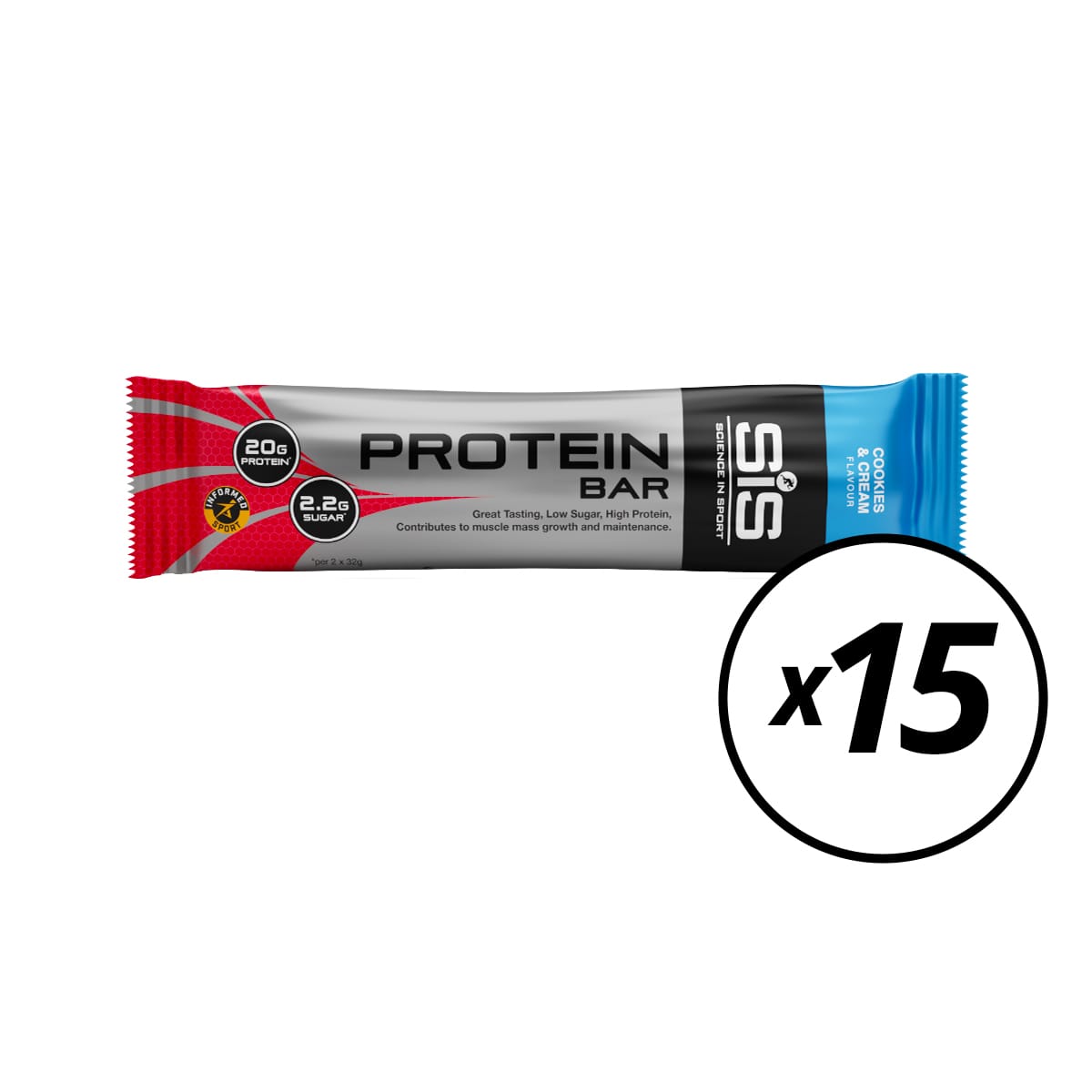 15 Barrette proteiche SIS (64 g) Biscotti e crema - Data Courte