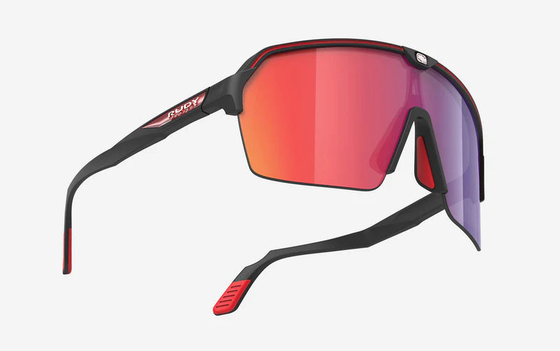 RUDY PROJECT SPINSHIELD AIR Occhiali neri opachi RP Optics Lenti rosse multilaser