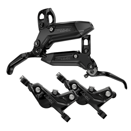 Coppia di freni SRAM LEVEL SILVER STEALTH a 4 pistoncini Nero