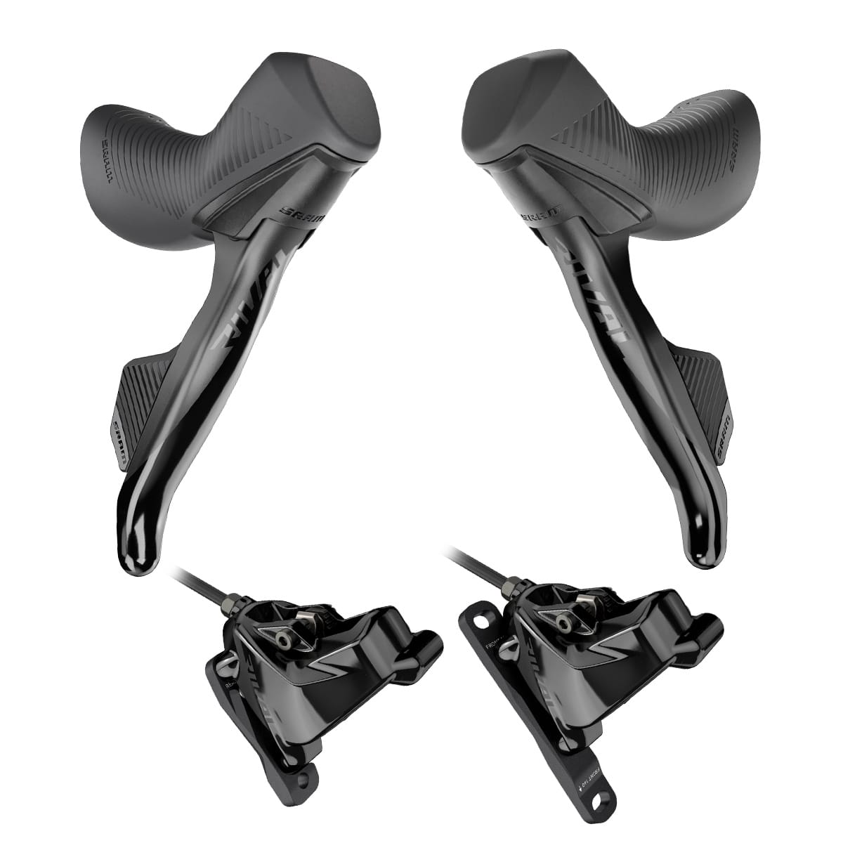 Coppia di leve e pinze SRAM RIVAL AXS HRD 2x12 Flat Mount senza disco