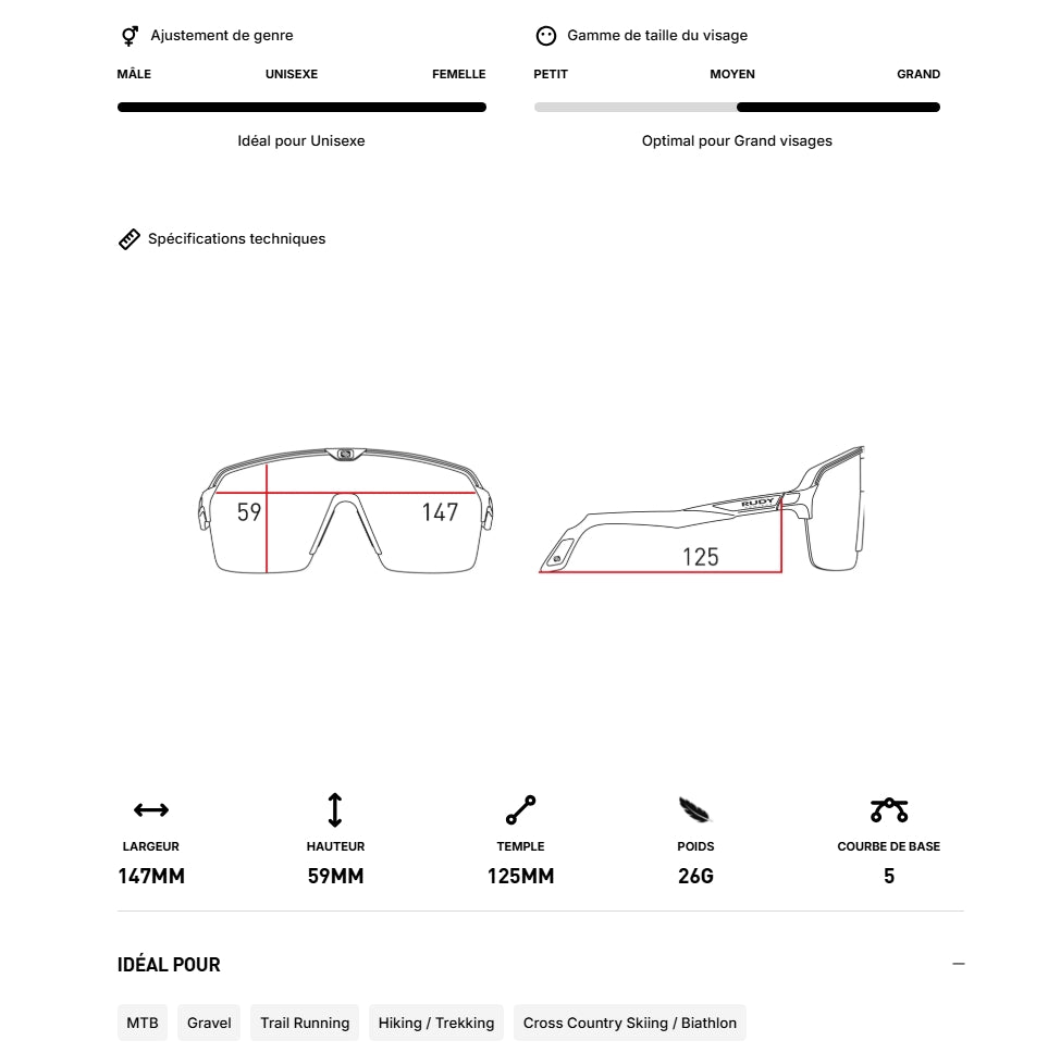 RUDY PROJECT SPINSHIELD AIR Occhiali neri IMPACTX™ Lenti fotocromatiche opache Laser