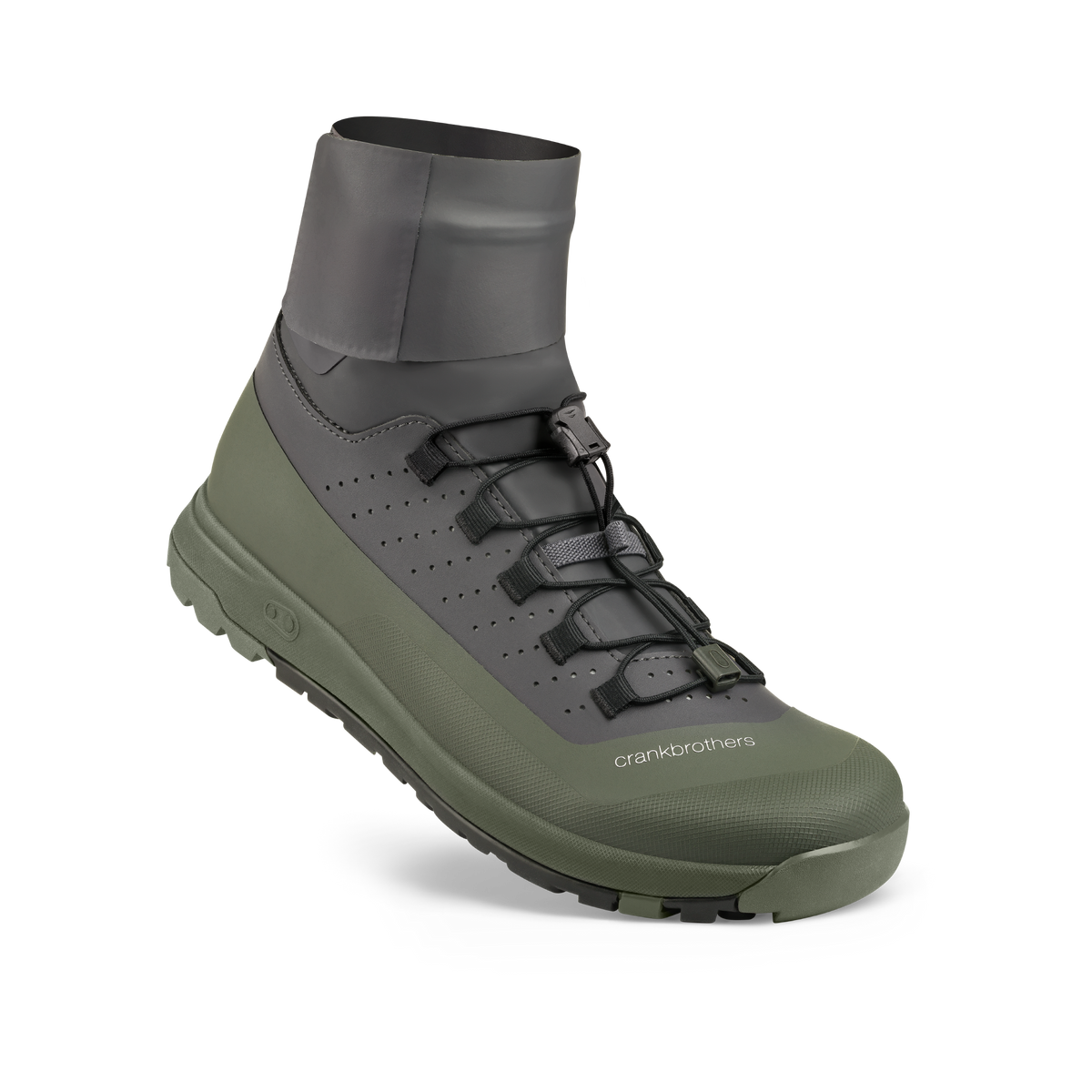 Scarpe MTB CRANKBROTHERS STAMP TRAIL SPEEDLACE SEAL grigio/verde - vista a 3/4