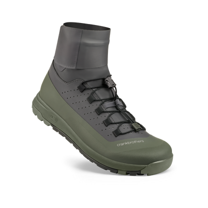 Scarpe MTB CRANKBROTHERS STAMP TRAIL SPEEDLACE SEAL grigio/verde - vista a 3/4