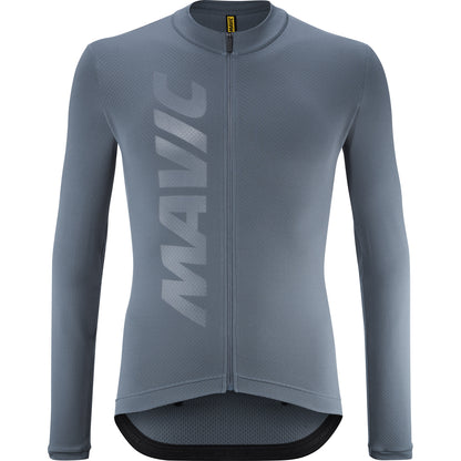 Maillot MAVIC AKSIUM THERMO Maniche Lunghe Blu/Grigio
