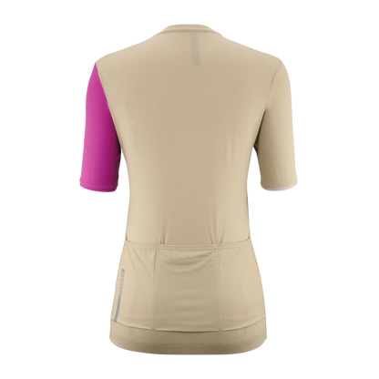 Maglia MAVIC ESSENTIAL Maniche Corte Donna Beige/Fucsia