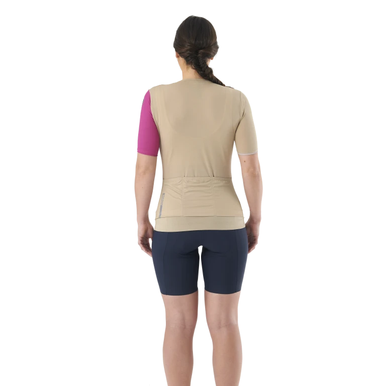 Maglia a manica corta MAVIC ESSENTIAL Donna Beige/Fuschia