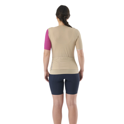 Maglia MAVIC ESSENTIAL Maniche Corte Donna Beige/Fucsia