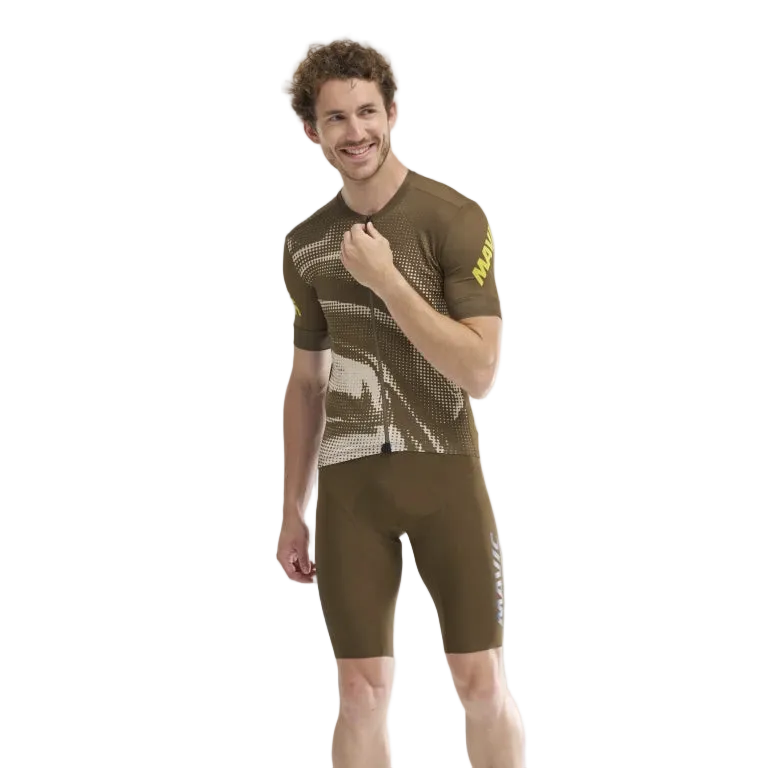 MAVIC AKSIUM GRAPHIC Maglia a maniche corte Beige/Marrone