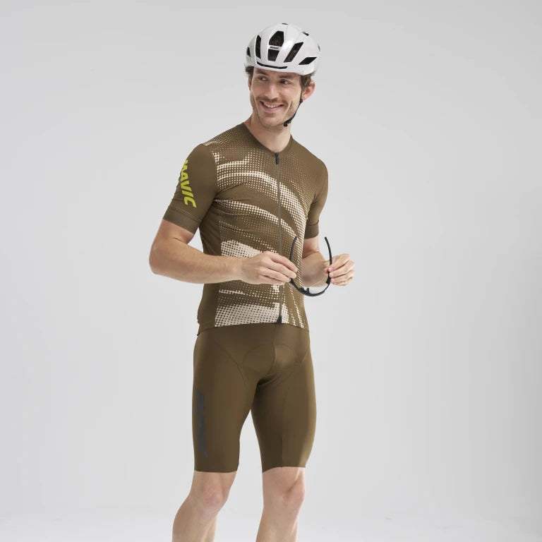 MAVIC AKSIUM GRAPHIC Maglia a maniche corte Beige/Marrone