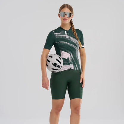 Maillot MAVIC AKSIUM GRAPHIC Maniche Corte Donna Kaki/Rosa