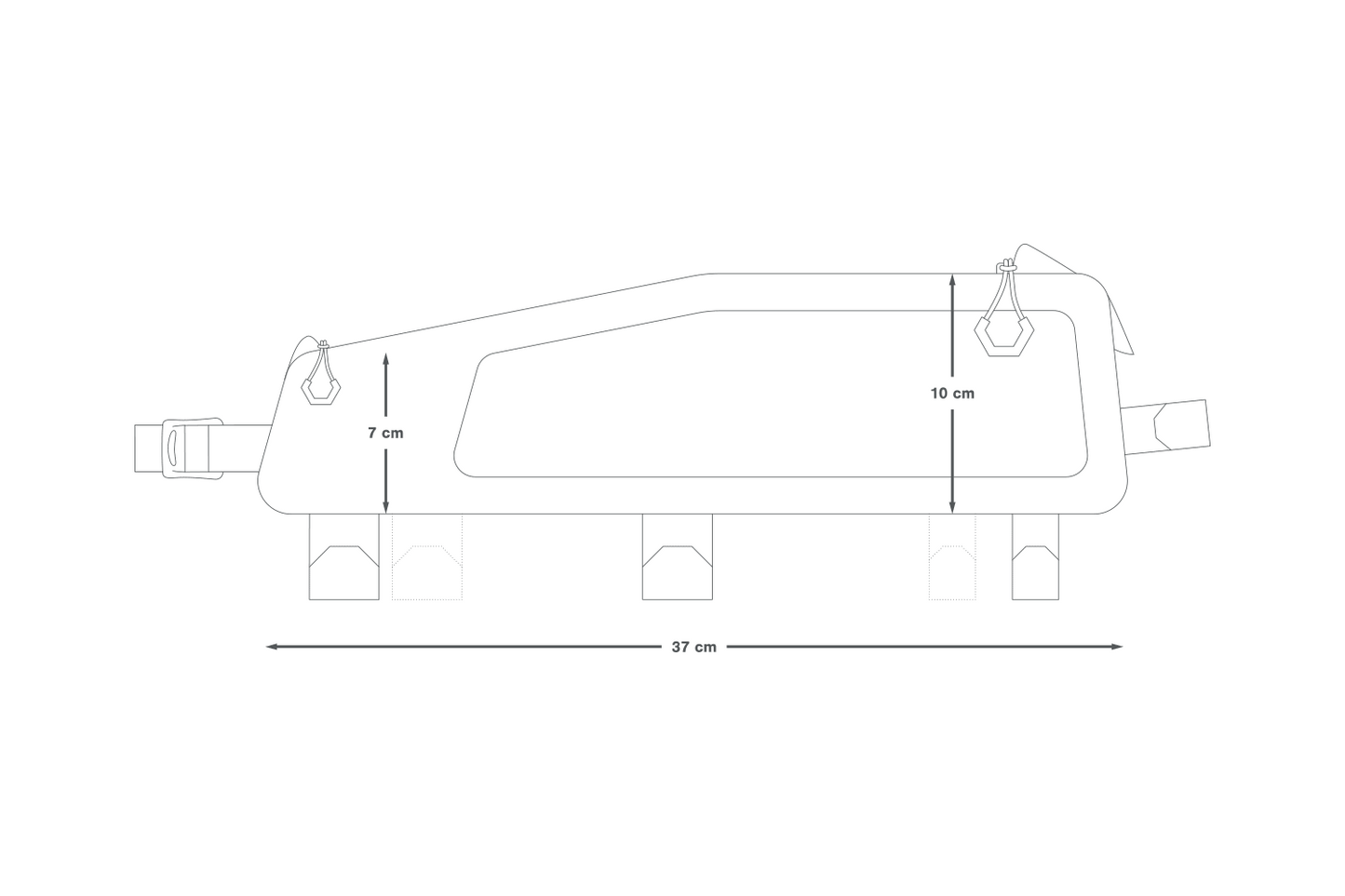 Borsa a tracolla APIDURA BACKCOUNTRY LONG TOP TUBE PACK 1,8 L Nero Grigio