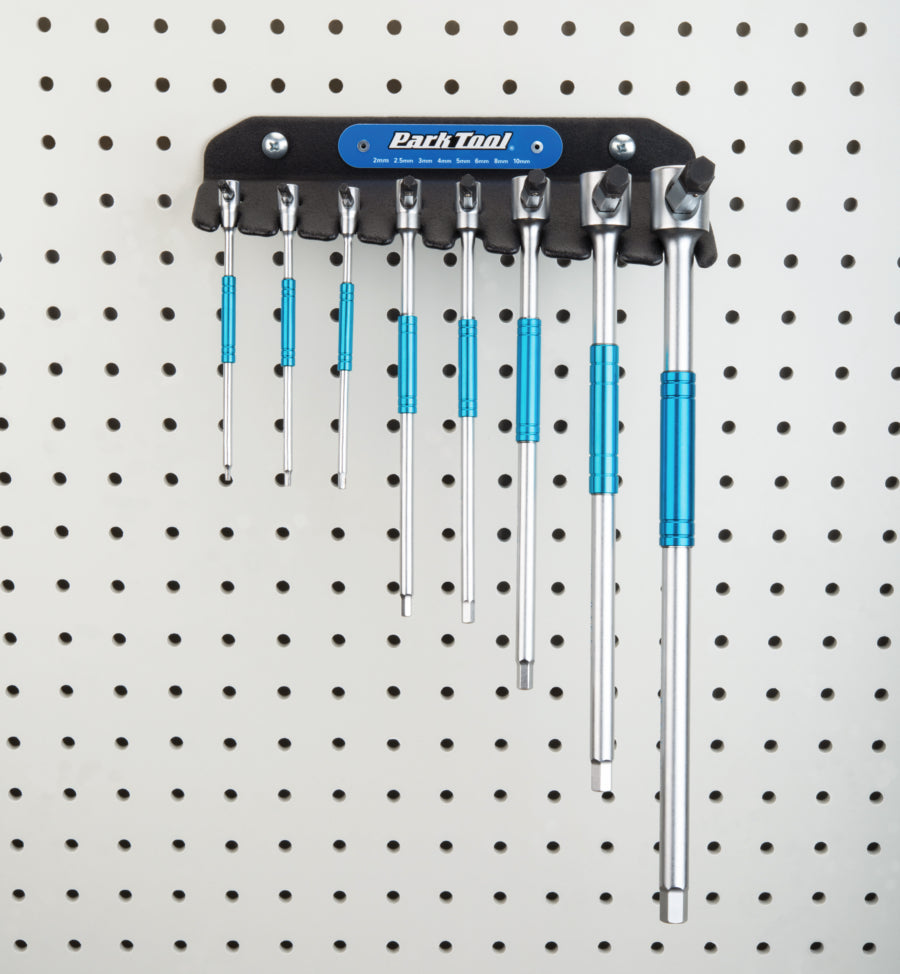 Supporto da parete Park Tool THH-1 fissato a un pannello forato
